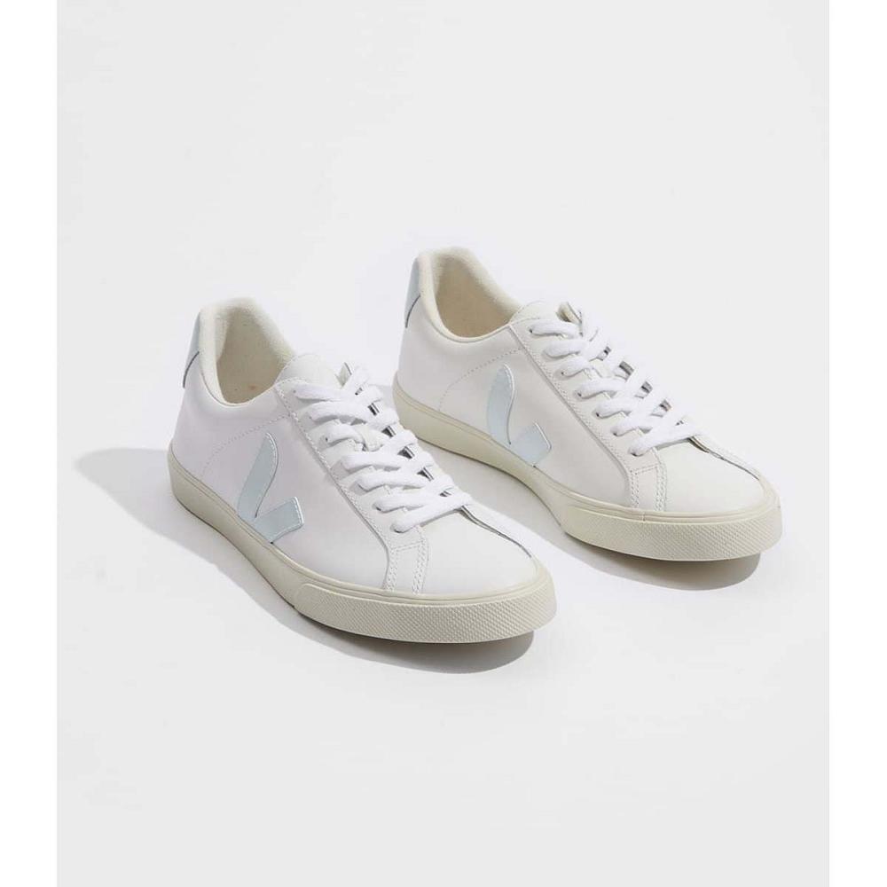 Veja ESPLAR LEATHER Women's Sneakers White/Blue | CA 609WNB